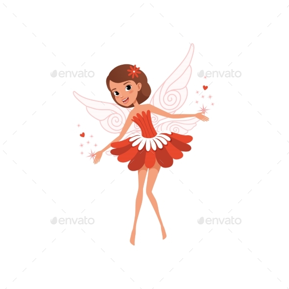 Flying Fairy Spreading Magical Dust. - People Characters