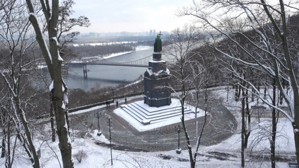 View of the Monument of St. Vladimir in Kiev