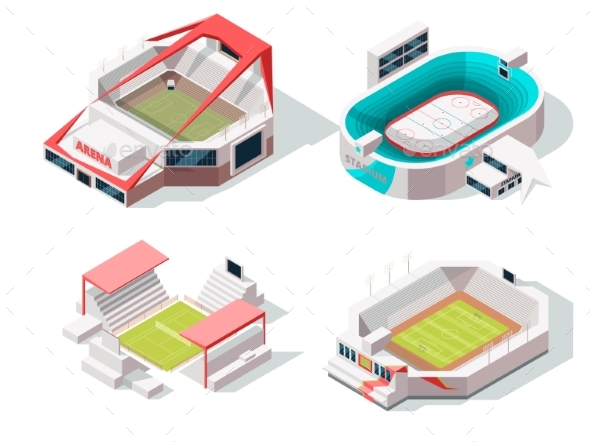 Exterior of Stadium Buildings Hockey, Soccer - Buildings Objects