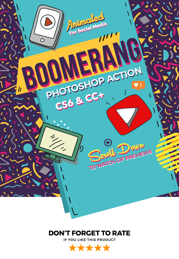 Boomerang Animated Photoshop Action - Photo Effects Actions