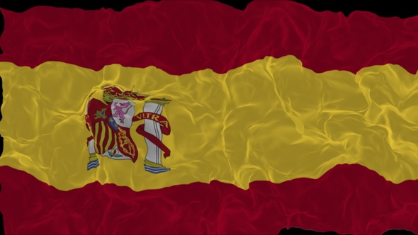 flag Spain turns into smoke. State weakening concept, alpha channel. alt