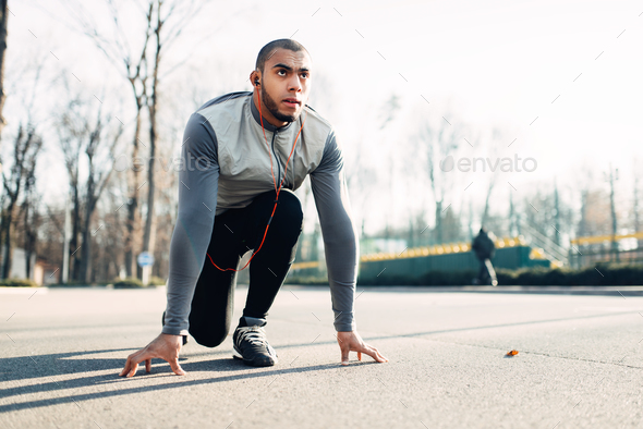 Jogger before running, active, healthy lifestyle - Stock Photo - Images
