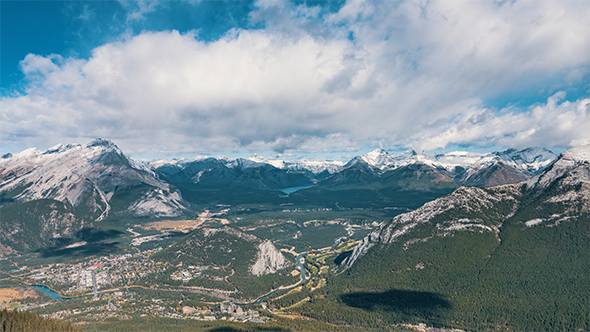 The iconic landscape during the daytime in Alberta, Canada
