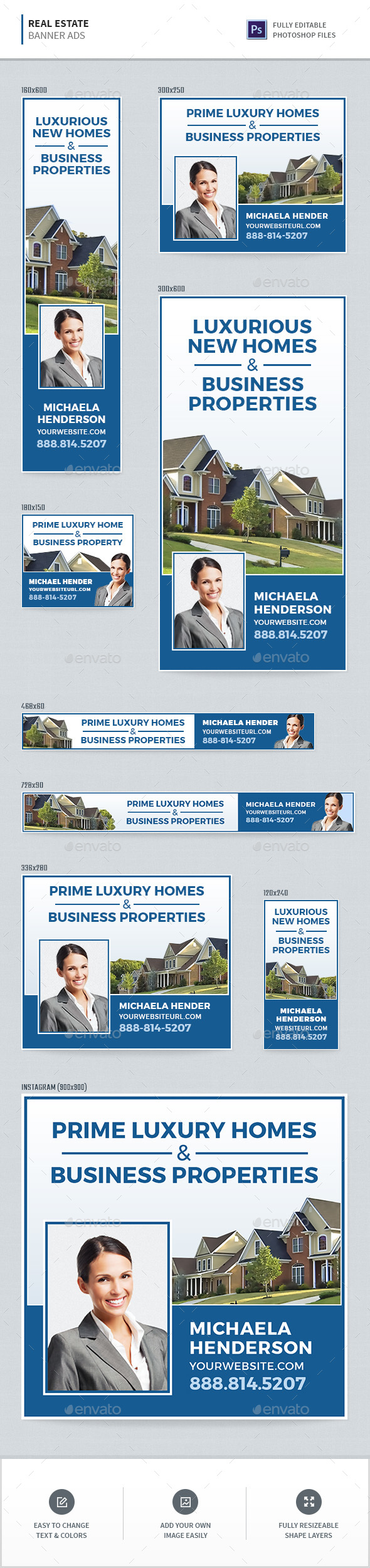 Real Estate Banners - Banners & Ads Web Elements