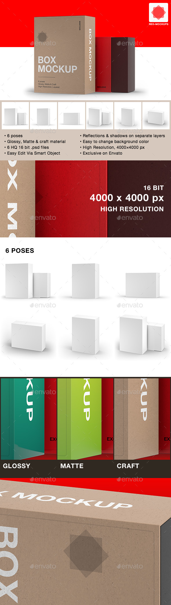 6 Box Package Mockups - Packaging Product Mock-Ups