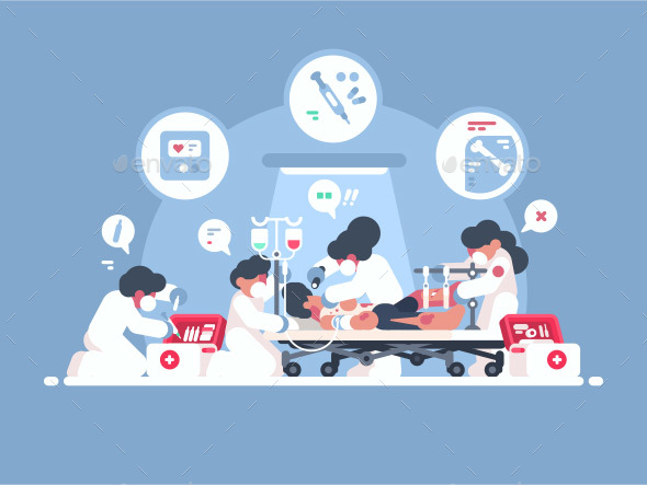 Emergency First Aid - People Characters