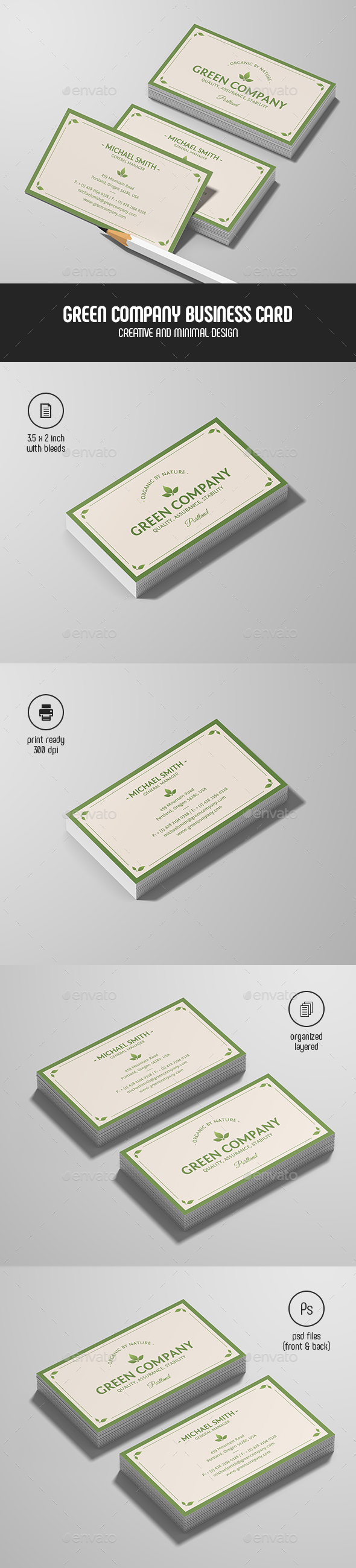 Green Company Business Card - Corporate Business Cards