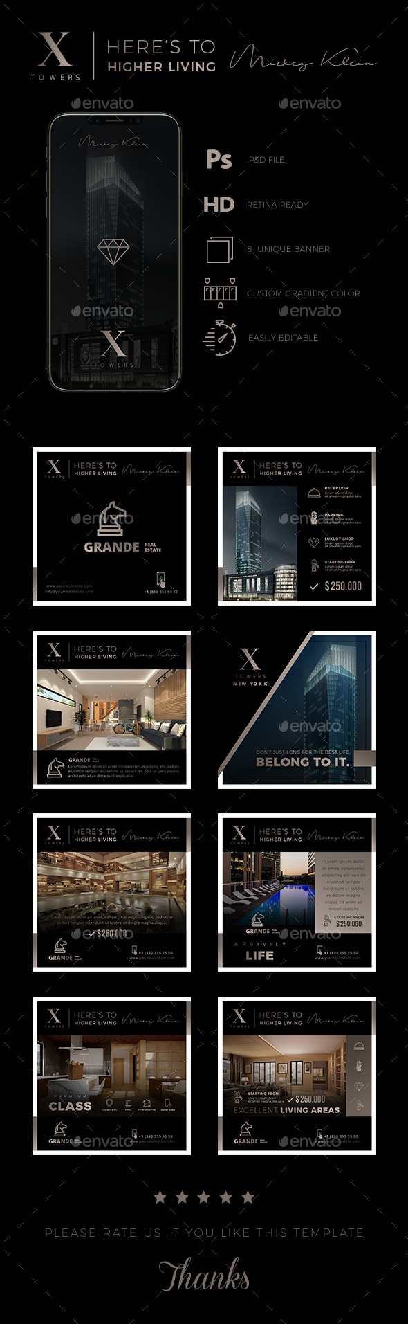 Real Estate Instagram Banner Templates - Social Media Web Elements
