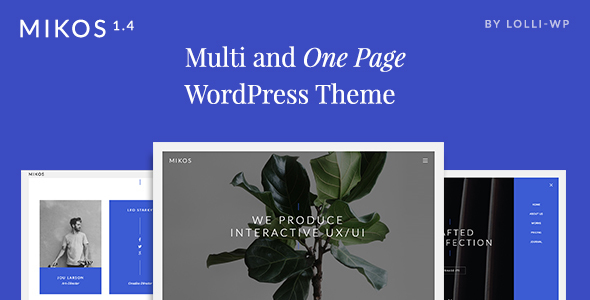 Mikos - Multi and One Page WordPress Theme - Creative WordPress