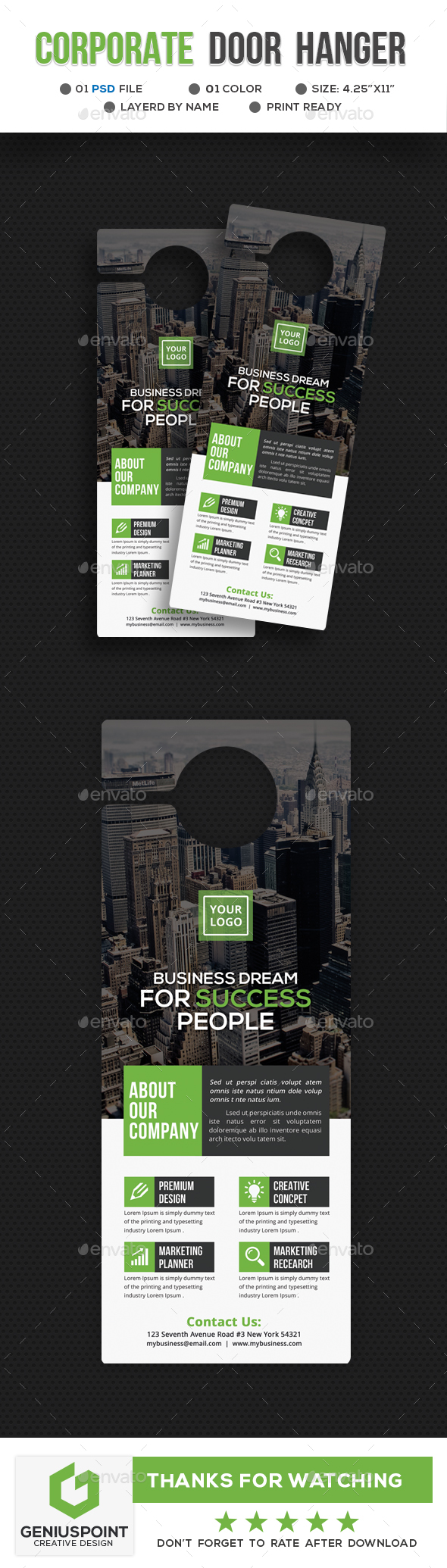 Corporate Door Hanger Template - Miscellaneous Print Templates