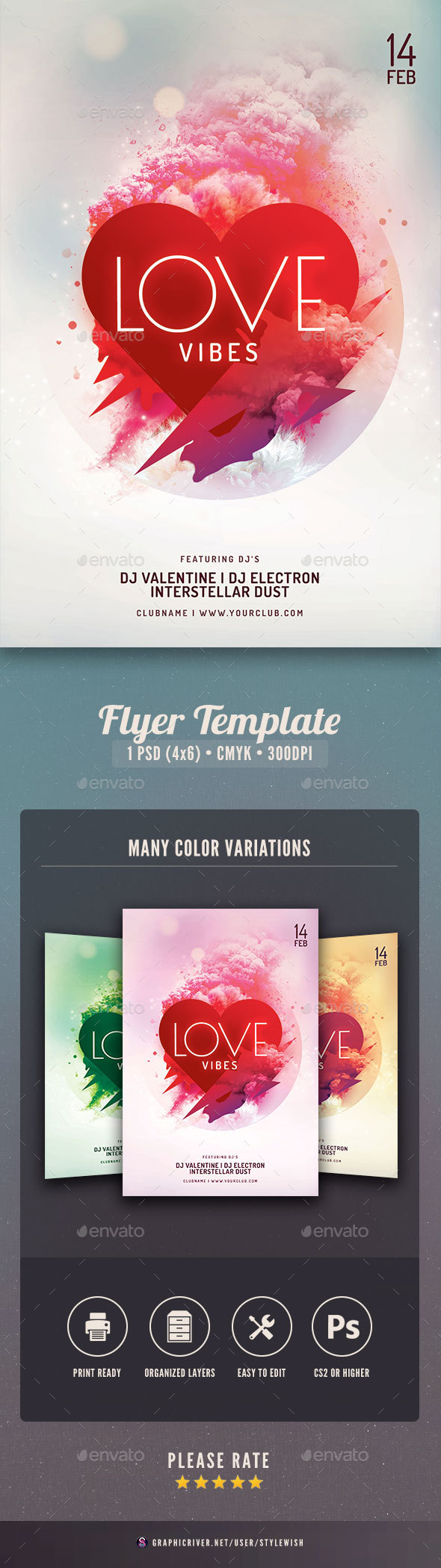 Love Vibes Flyer - Clubs & Parties Events
