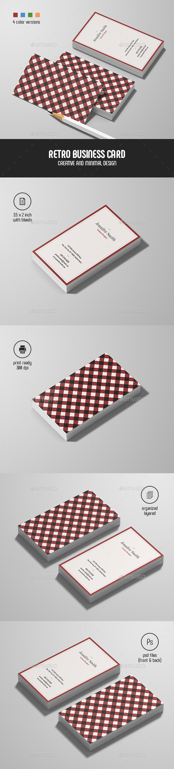 Minimal Retro Business Card - Retro/Vintage Business Cards