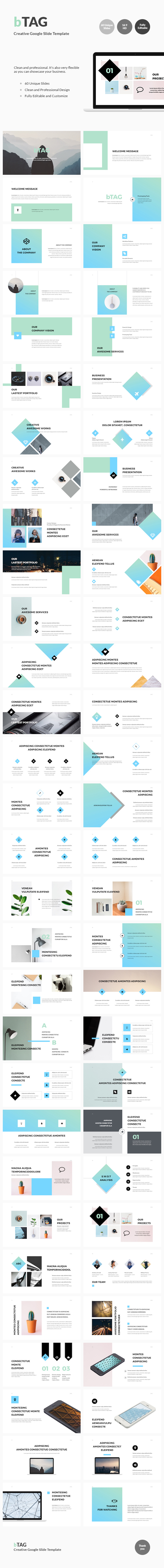 bTAG - Creative Google Slides Template - Google Slides Presentation Templates