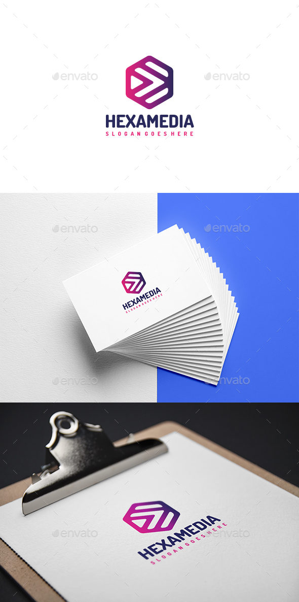 Hexagon Media Logo - Company Logo Templates