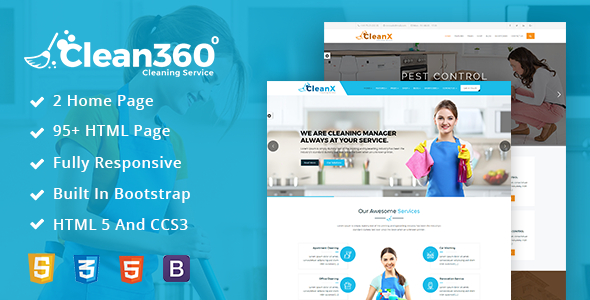 Clean360 - Cleaning, Pest Control Services HTML Template 
