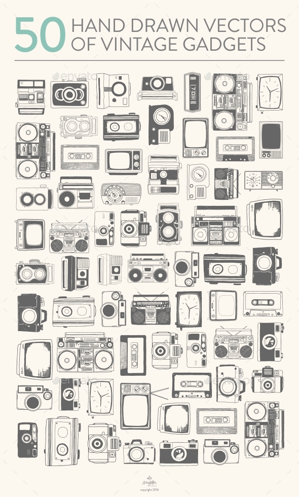 50 Vintage Gadgets - Man-made Objects Objects
