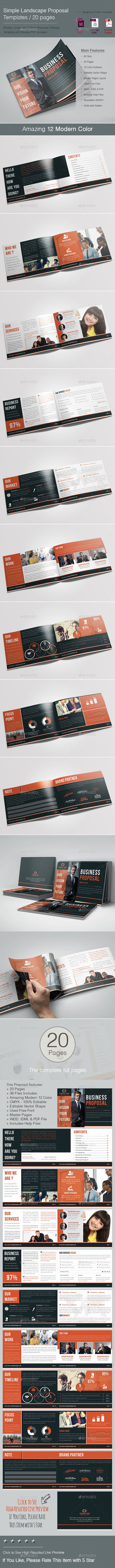 Simple Landscape Proposal Templates - Corporate Brochures