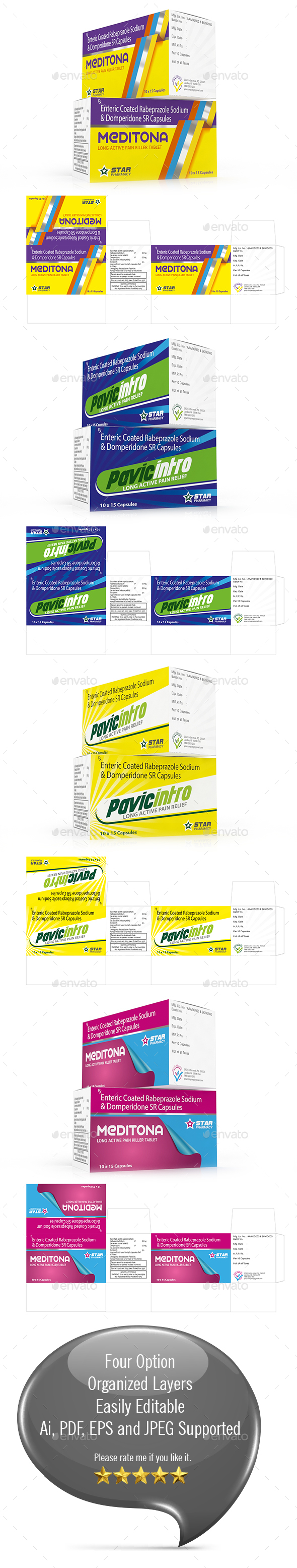 Medicine Box Template Vol-02 - Packaging Print Templates