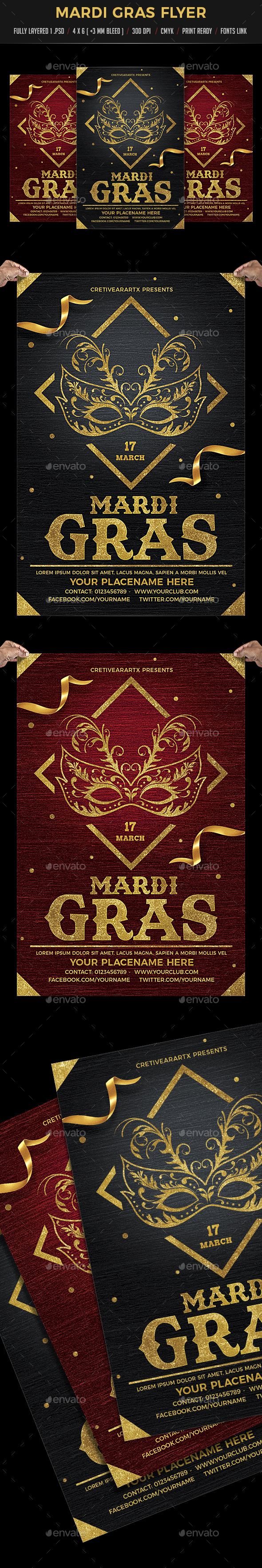 Madri Gras Flyer - Events Flyers