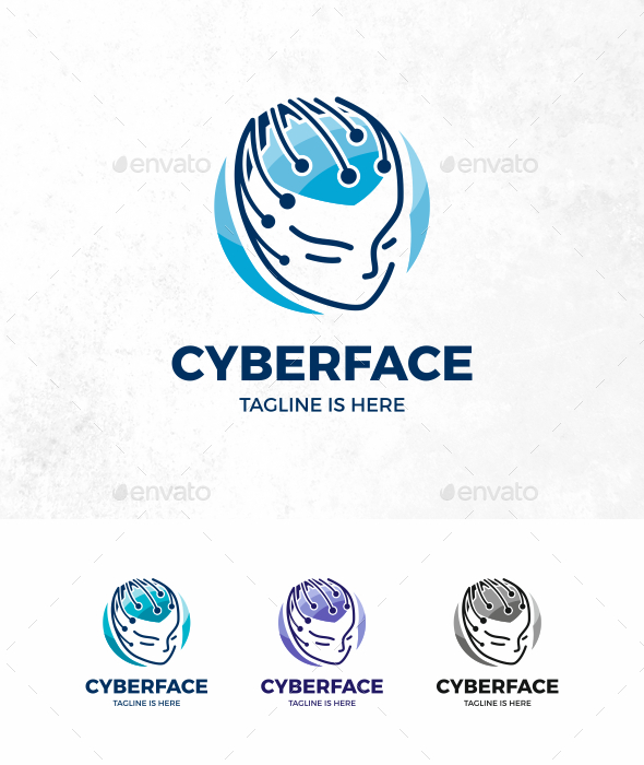 Tech Face Logo - Humans Logo Templates
