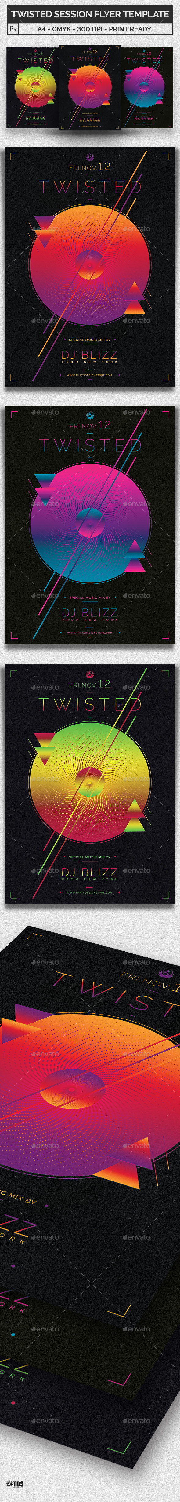 Twisted Session Flyer Template - Clubs & Parties Events