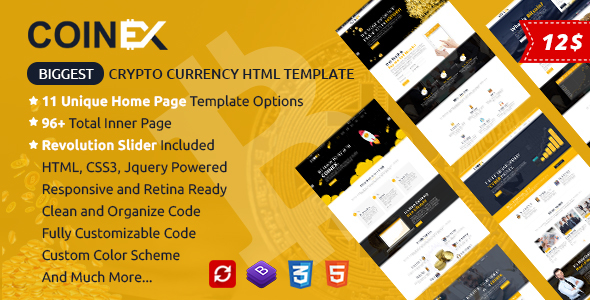 COINEX - Bitcoin And Crypto Currency HTML Template - Corporate Site Templates