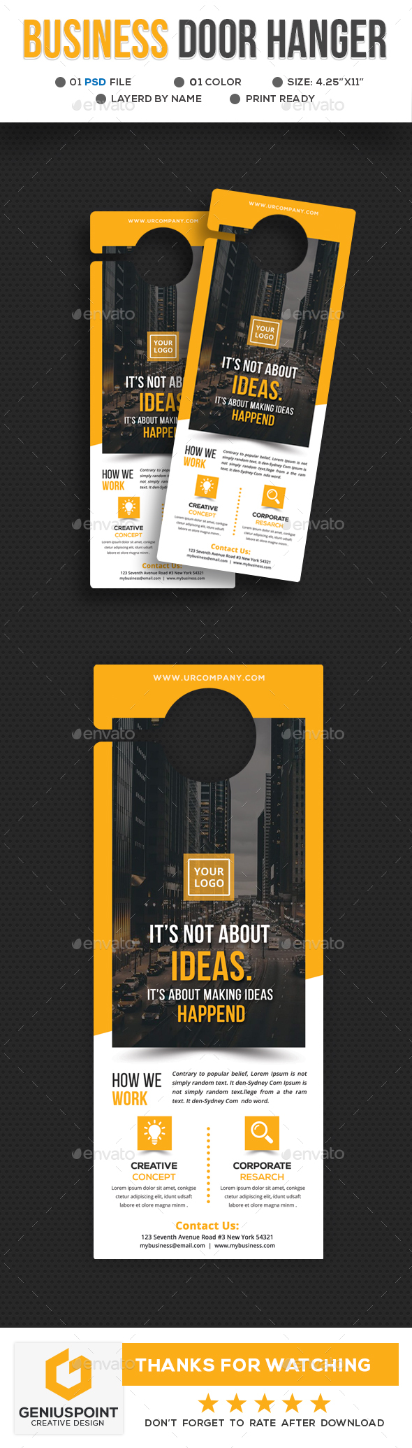 Business Door Hanger Template - Miscellaneous Print Templates