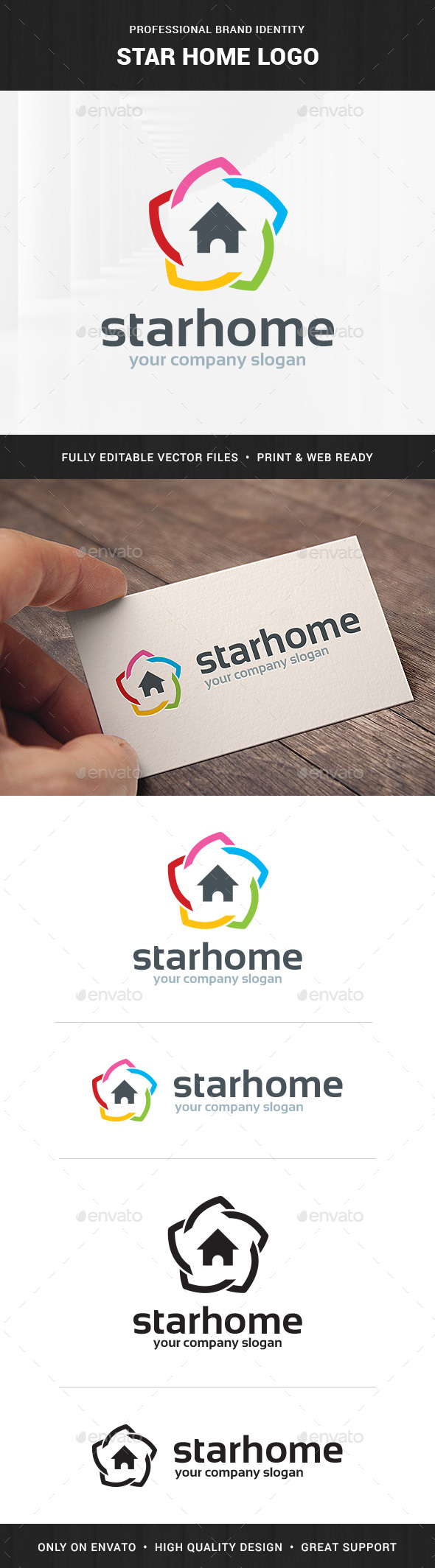 Star Home Logo Template - Buildings Logo Templates