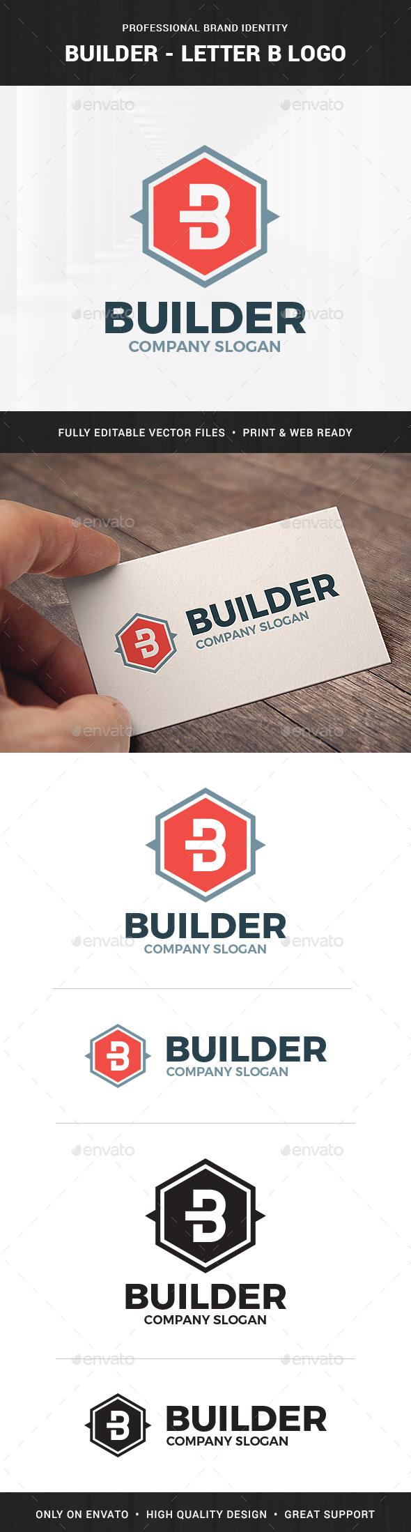 Builder - Letter B Logo - Letters Logo Templates