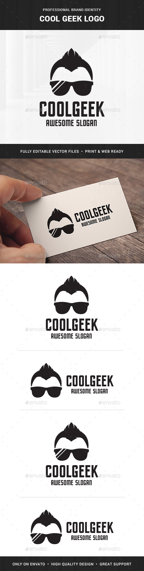 Cool Geek Logo Template - Humans Logo Templates