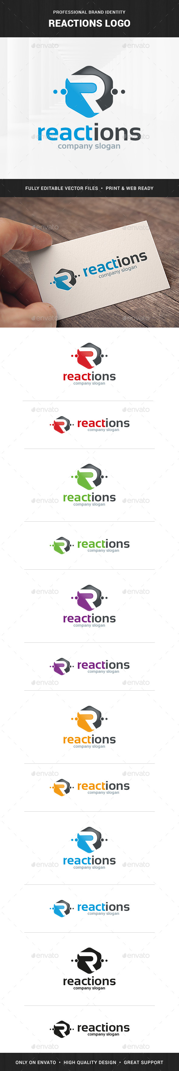 Reactions - Letter R Logo - Letters Logo Templates