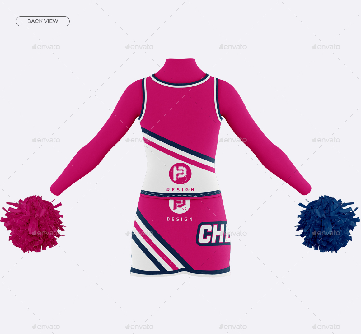 Cheerleader Costume Mock-Up (Front & Back views) by ...