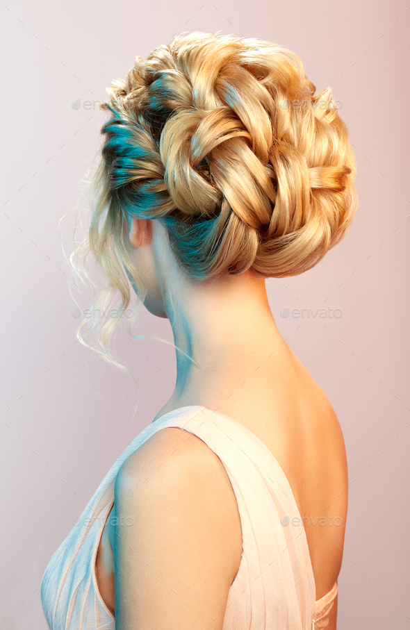 Blonde Girl With Long And Shiny Curly Hair Stock Photo By Heckmannoleg