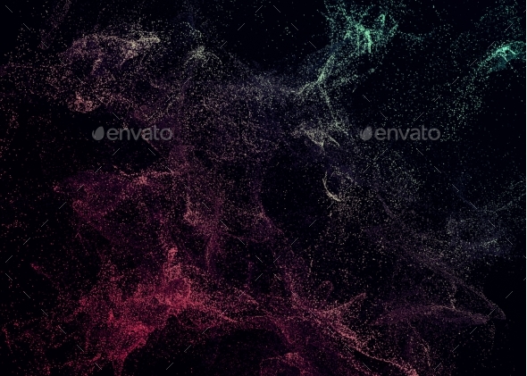 Abstract 3D Rendering of Flying Particles. - Backgrounds Graphics