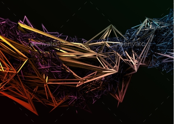 Abstract 3D Rendering of Polygonal Shape. - Backgrounds Graphics