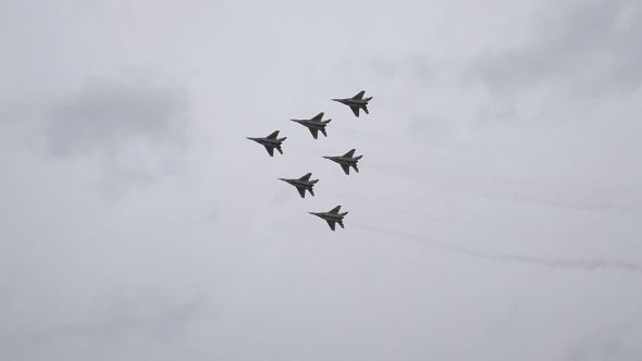 Air Show in the Sky Above the Krasnodar Airport Flight School alt