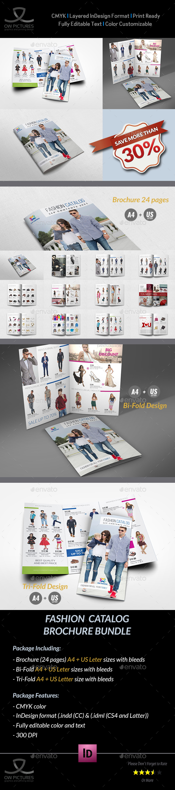 Fashion Catalog Brochure Bundle Template - Catalogs Brochures
