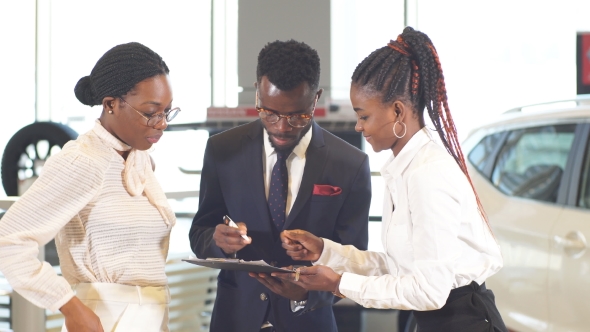 Man Signing Document, Concluding Rent Agreement, Guy Buying Car. alt