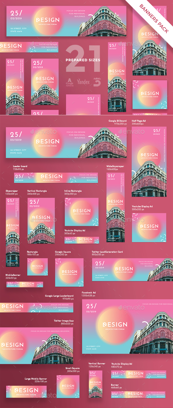 Architecture Forum Banner Pack - Banners & Ads Web Elements