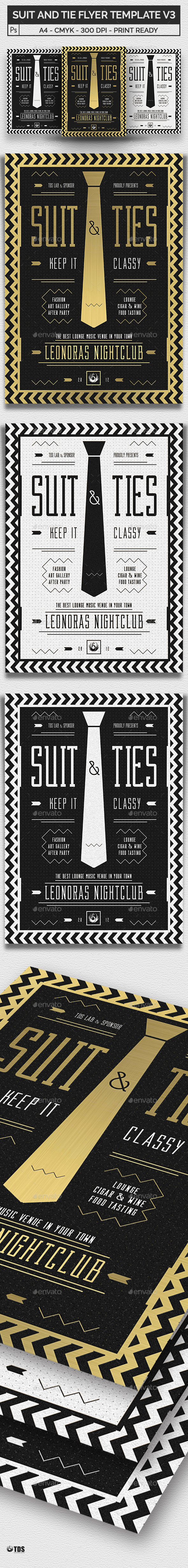 Suit and Tie Flyer Template V3 - Clubs & Parties Events