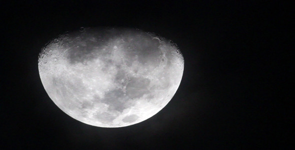 Waxing Gibbous Moonface Closeup, Stock Footage | VideoHive