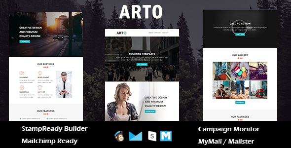 Arto - Multipurpose Responsive Email Template With Online StampReady Builder Access