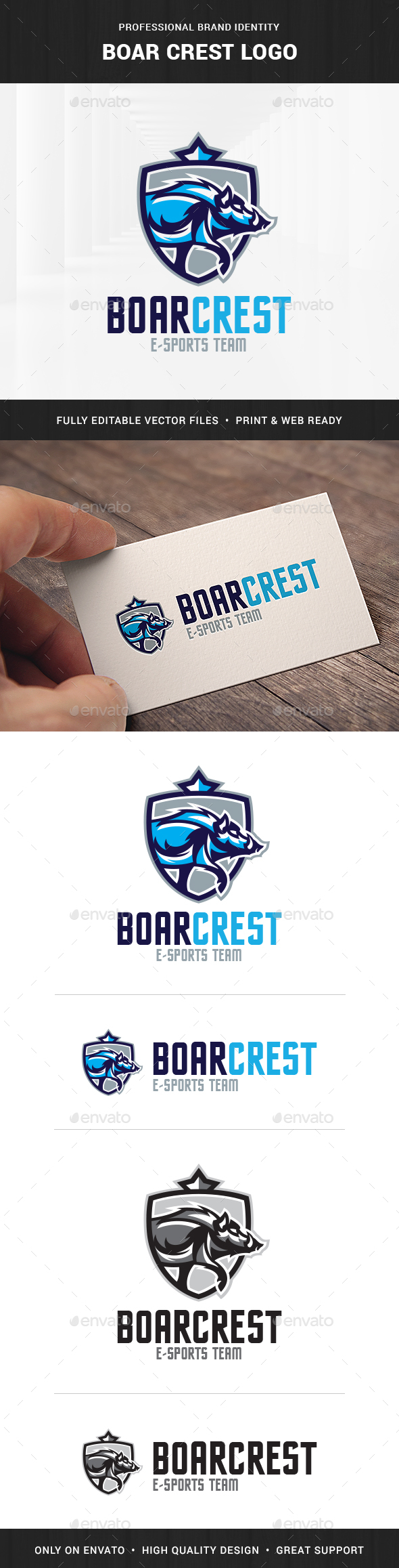 Boar Crest Logo Template - Animals Logo Templates