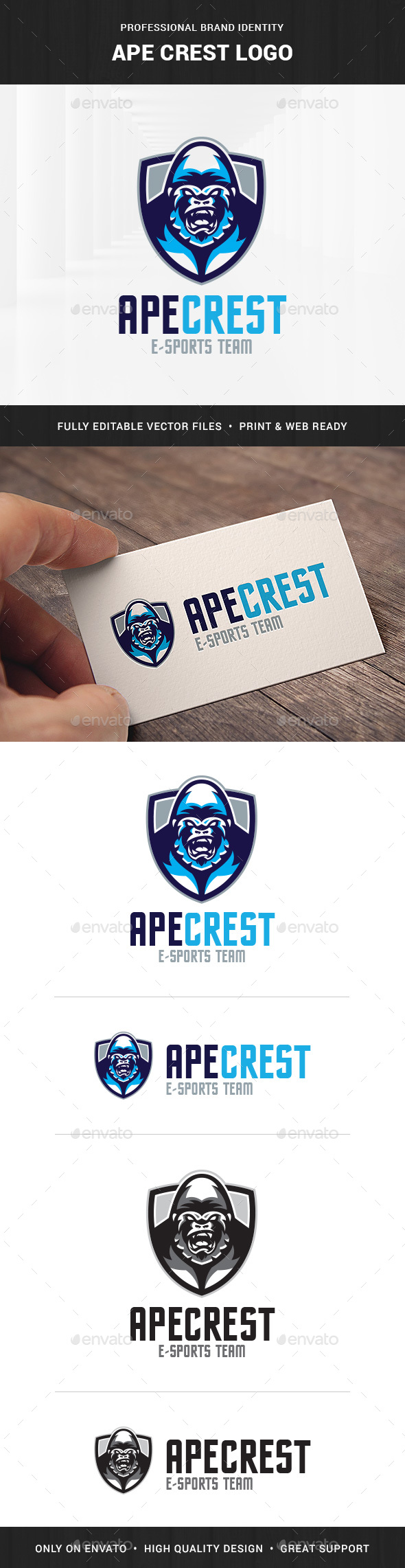 Ape Crest Logo Template - Animals Logo Templates