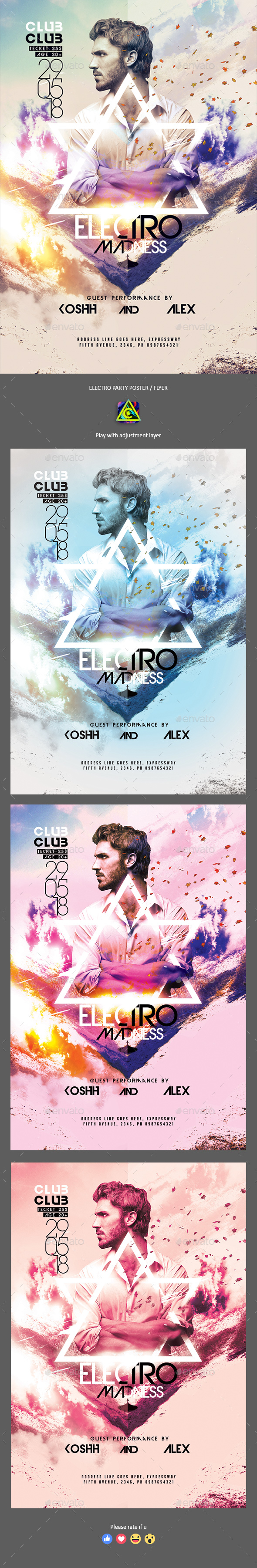 Electro Party Poster / Flyer - Clubs & Parties Events
