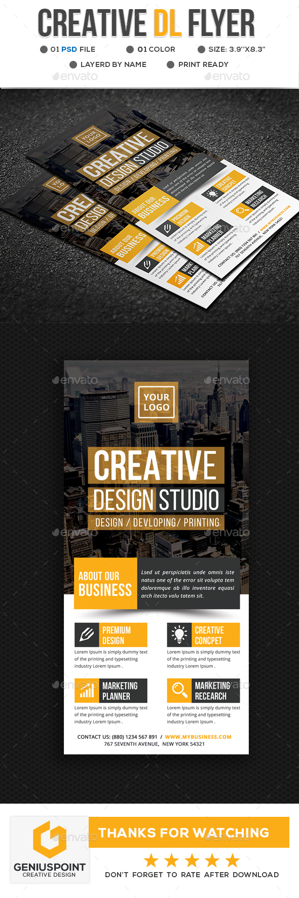 Creative DL Flyer - Flyers Print Templates