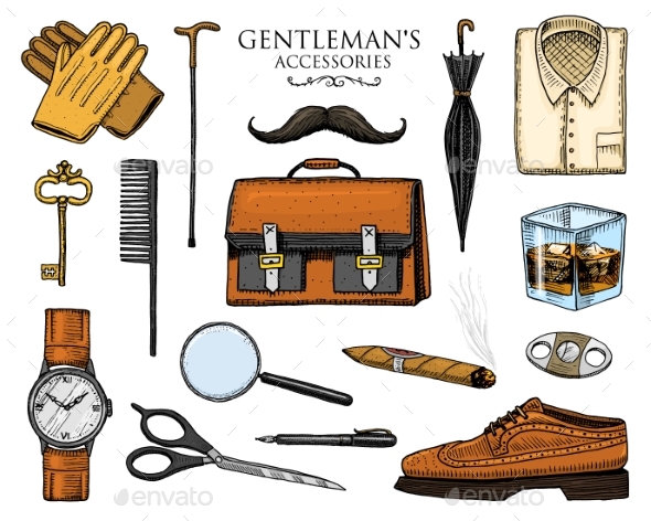 Gentleman Accessories Set - Miscellaneous Vectors