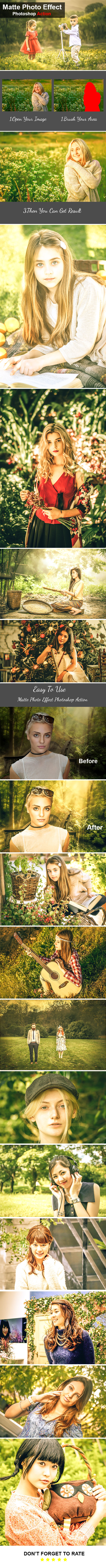 Matte Photo Effect Photoshop Action - Photo Effects Actions