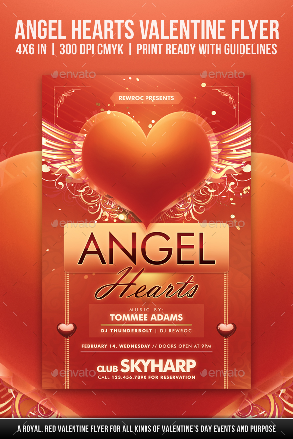 Angel Hearts Valentine Flyer - Holidays Events