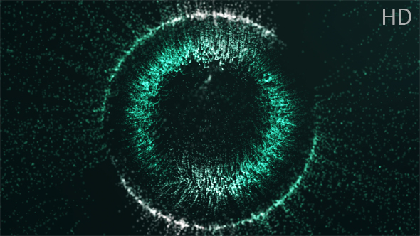 Green Particle Loading Circle Background Loop